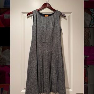 Tory Burch Gray Mabel Midi A-Line Sleeveless Dress